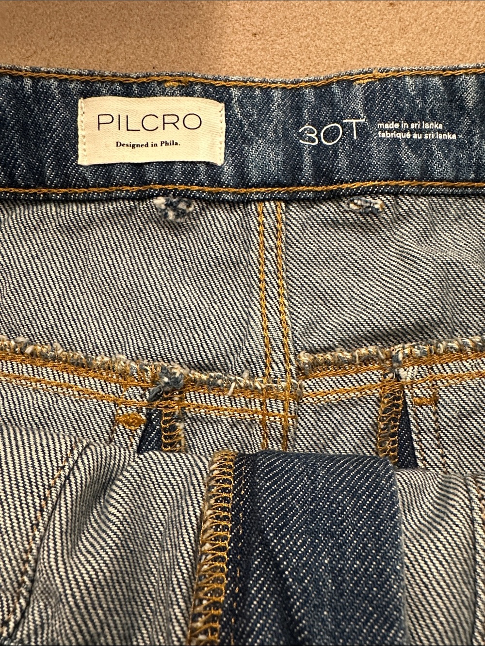 New with Tag! Anthropologie Pilcro Wide Leg Patchwork Jeans - Blue sz 30 Tall - Picture 11 of 16